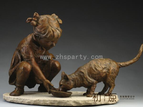 CYE-182人与动物铜雕塑